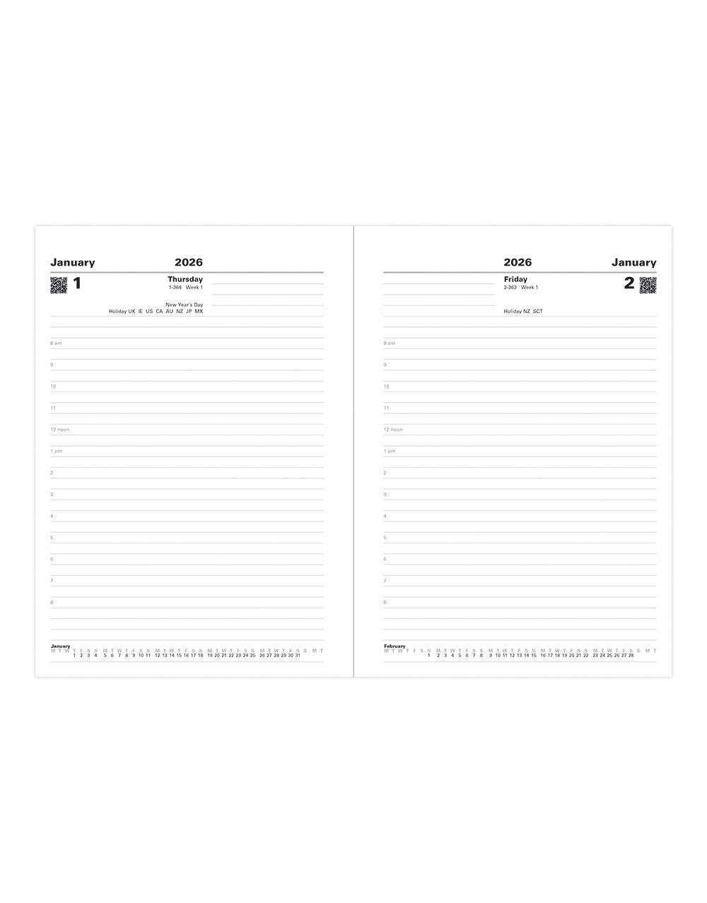 Letts of London Standard A5 Day to a Page Diary 2026 - English Blue 26-T11XBL #colour_blue