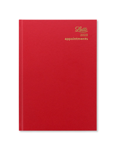 Letts of London Standard A5 Day to a Page Diary 2026 - English Red 26-T11XRD #colour_red