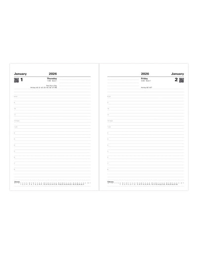 Letts of London Standard A5 Day to a Page Diary 2026 - English Red 26-T11XRD #colour_red