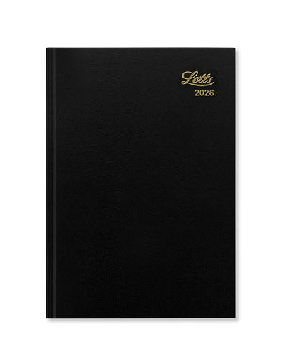 Letts Of London 2026 A4 Week-to-View Diary - Hard Cover With QR Code & App Sync, Black