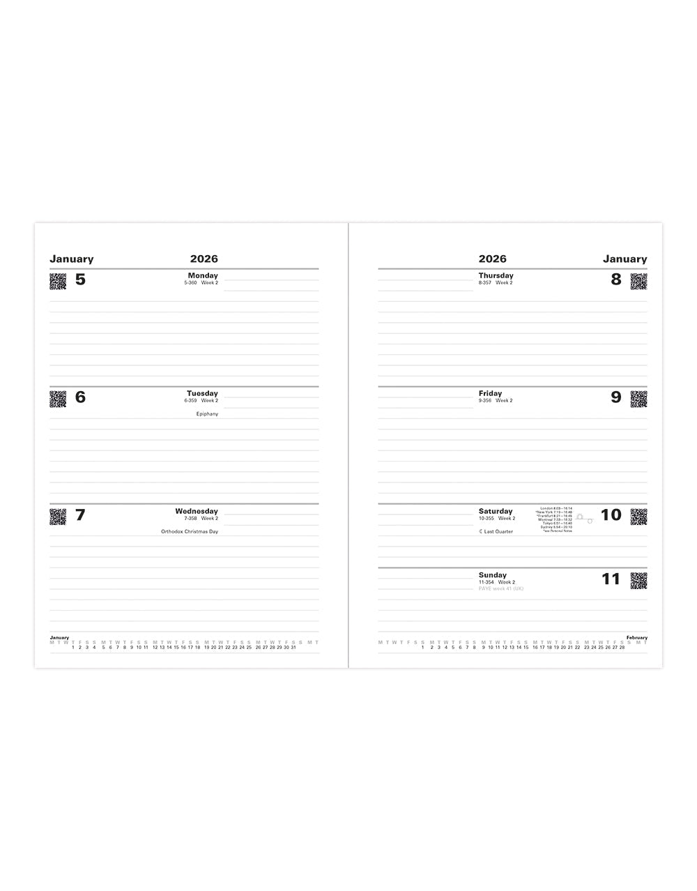 Letts of London Standard A5 Week to View Diary 2026 - English Blue 26-T31XBL #colour_blue