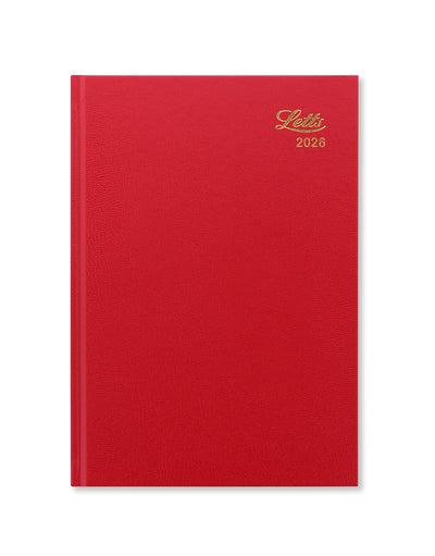 Letts of London Standard A5 Week to View Diary 2026 - English Red 26-T31XRD #colour_red