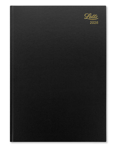 Letts of London Standard A4 Week to View Diary 2026 - English Black 26-T31ZBK #colour_black