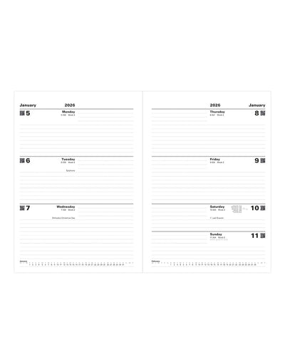 Letts of London Standard A4 Week to View Diary 2026 - English Red 26-T31ZRD #colour_red