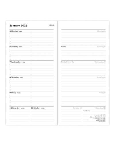 Letts of London Classic Slim Week to View Diary with Appointments, Notes and Planners 2026 - Englishd Dark Blue 26-T3ZABL #colour_dark-blue