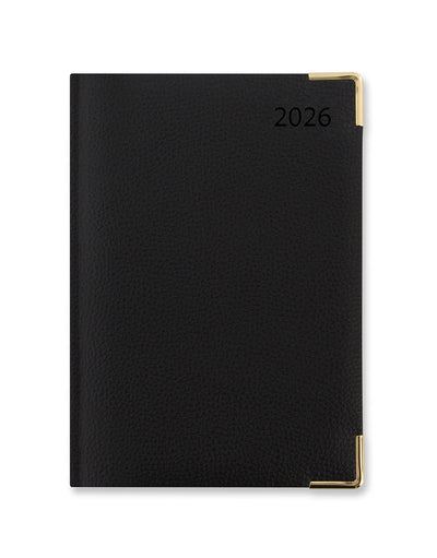 Letts of London Connoisseur A5 Week to View Diary 2026 - English Black 26-TC3XBK #colour_black