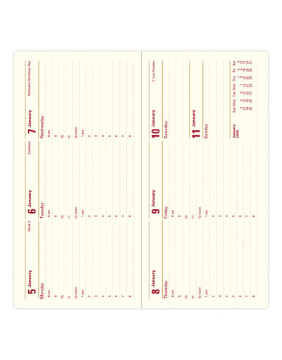 Letts of London Lexicon Slim Landscape Week to View Diary with Appointments 2026 - English Black 26-TL3SBK #colour_black