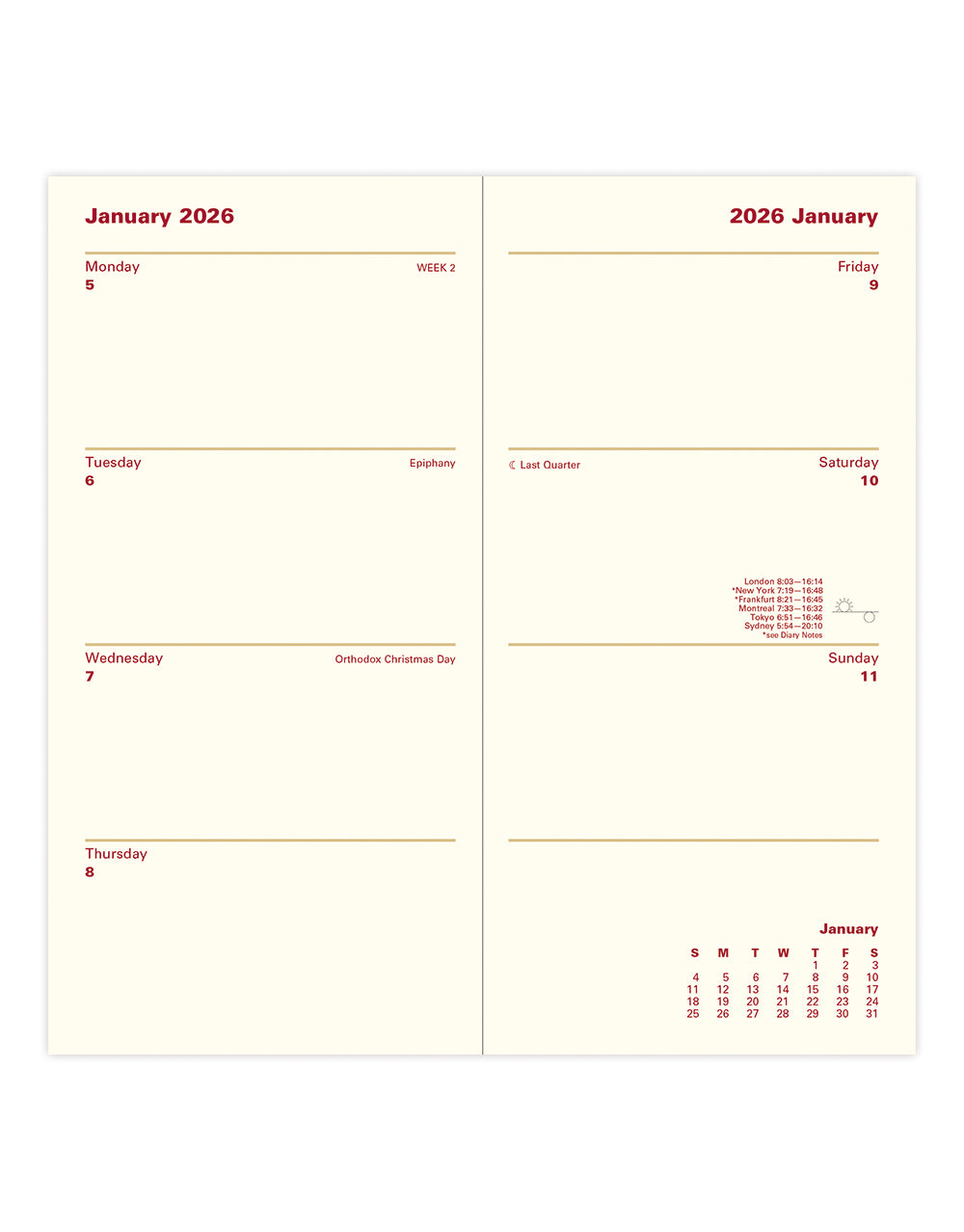 Letts of London Lexicon Slim Week to View Diary 2026 - English Black 26-TL3SUBK #colour_black