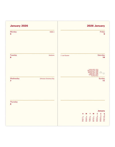 Letts of London Lexicon Slim Week to View Diary 2026 - English Black 26-TL3SUBK #colour_black