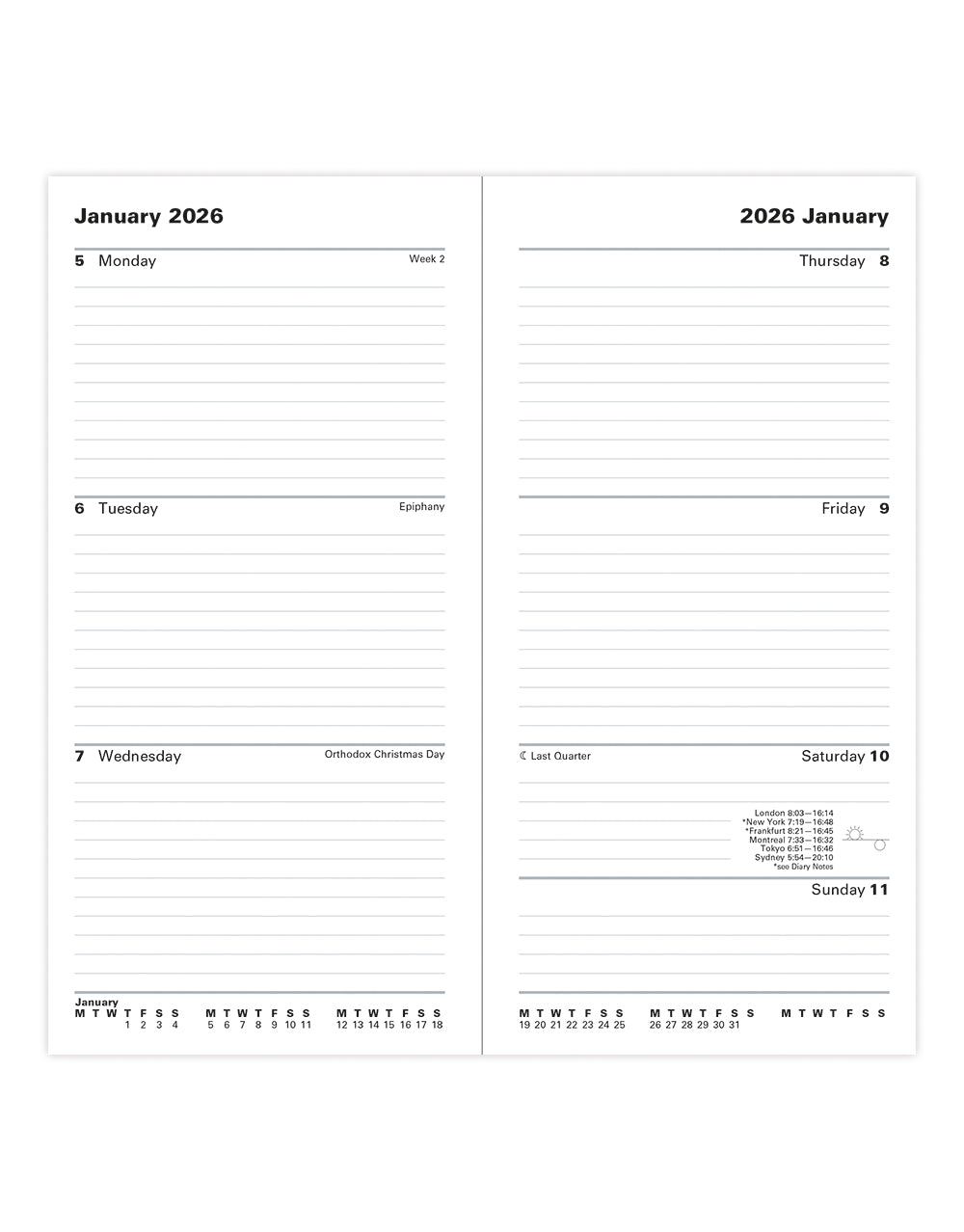 Letts of London Principal Slim Week to View Diary 2026 - English Grey 26-TP3SUGY #colour_grey