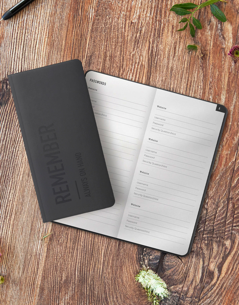 Conscious Evergreen Slim Pocket Password Book 900364 - Letts of London