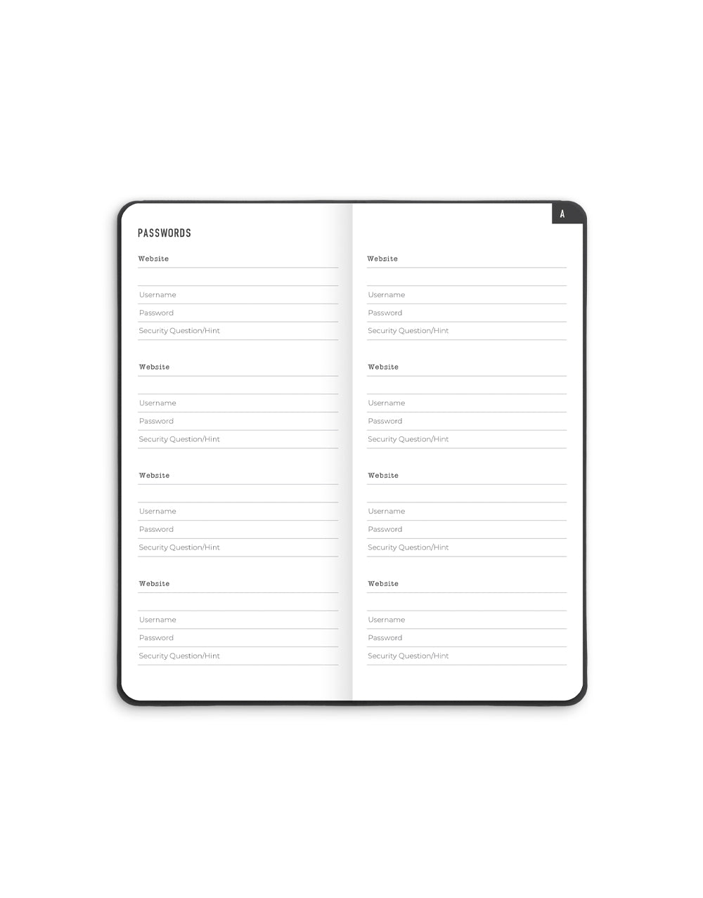 Conscious Evergreen Slim Pocket Password Book 900364 - Letts of London