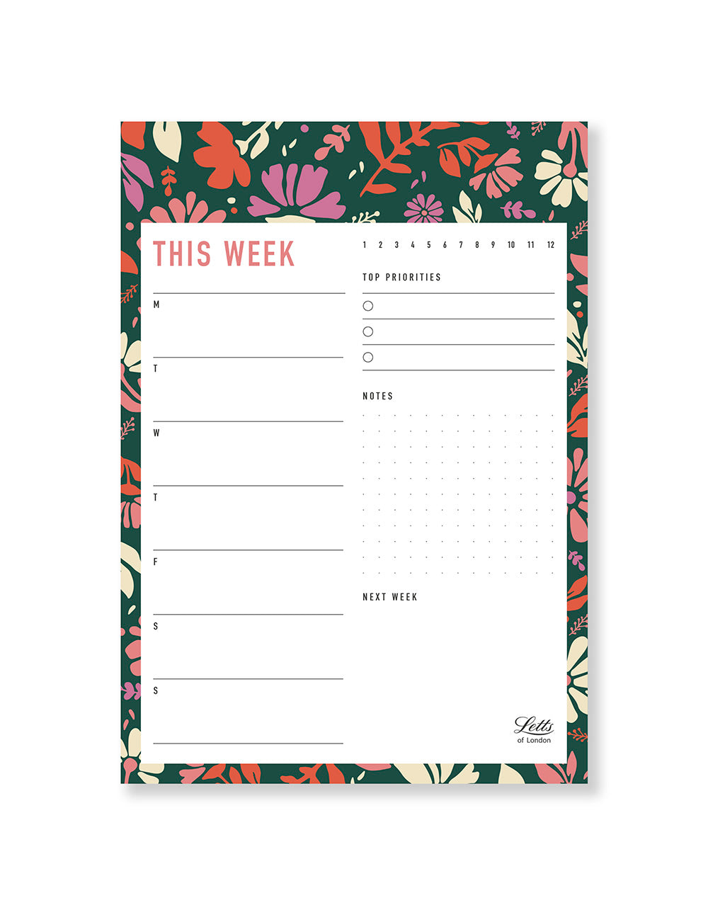 La Belle Nature A5 This Week Notepad 990354 - Letts of London