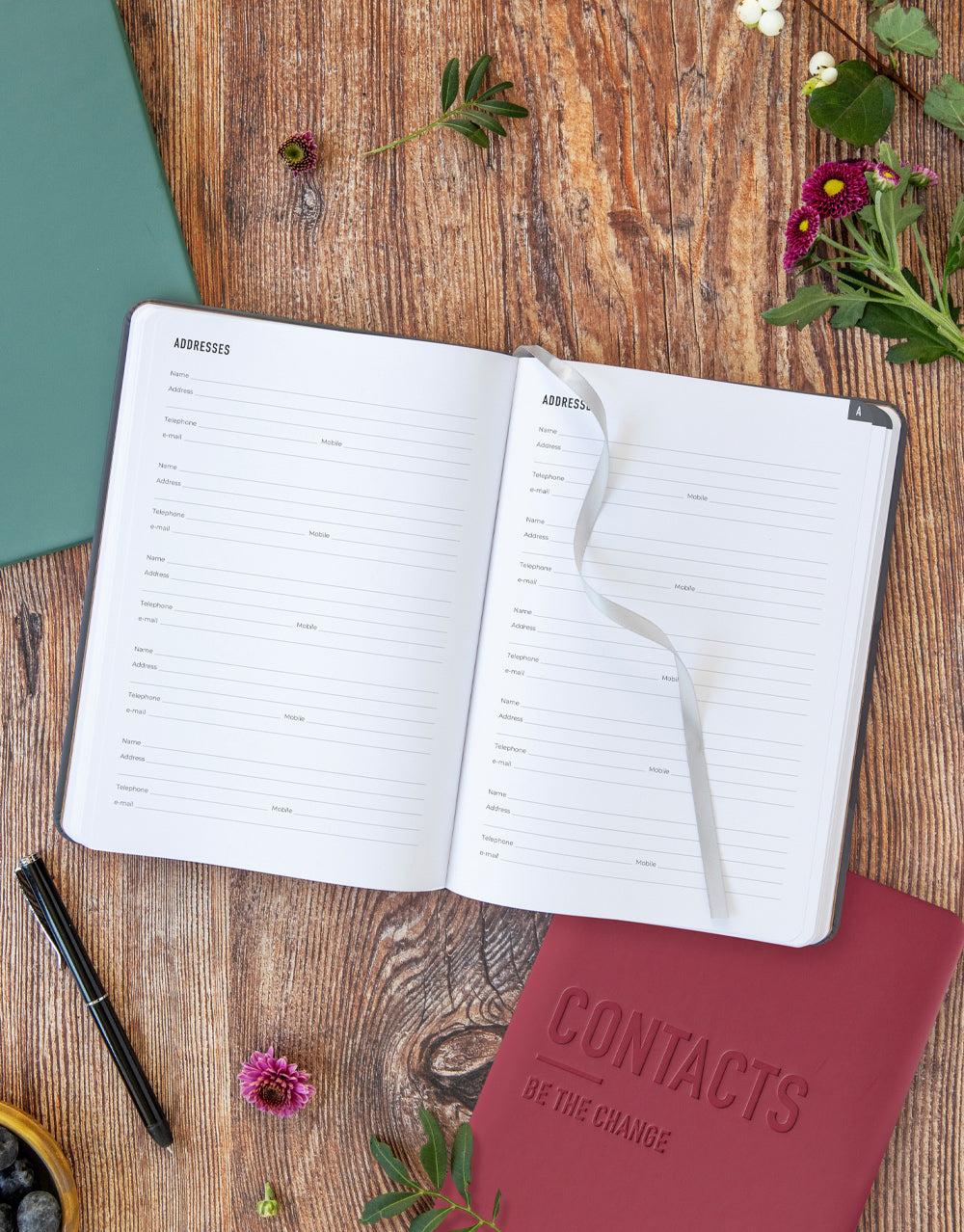 Conscious Evergreen A5 Address Book 990360 - Letts of London