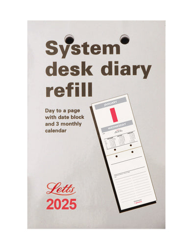 Business System Desk Day to View Calendar Refill 2025
