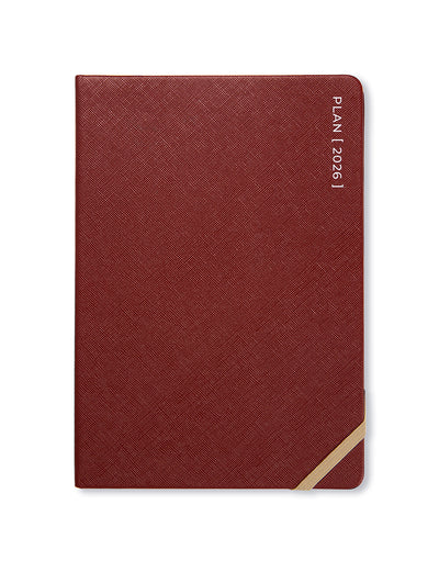 Letts of London Serene A5 Week to View Diary 2026 - Multilanguage Burgundy 26-082501 #colour_burgundy