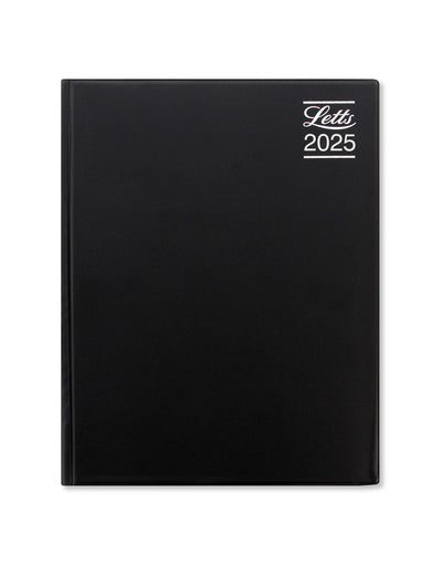 Rhino A4 Day to a Page Diary with Appointments, Notes and Planners 2025 - English 25-TR1ZABK#colour_black