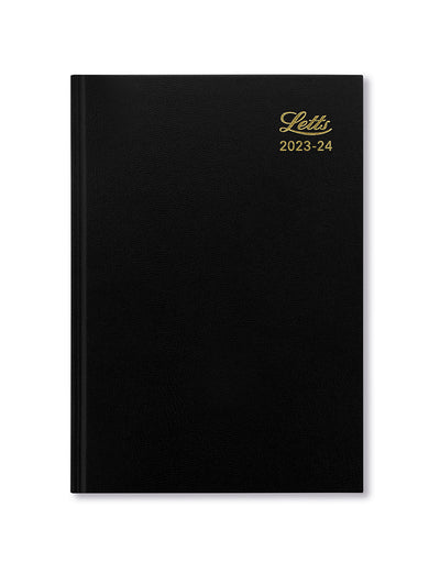Standard A5 Week to View Diary 2023-2024 - English - Black - Letts of London#colour_black