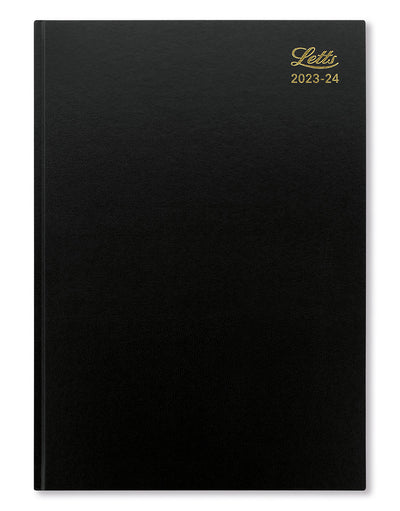 Standard A4 Week to View Diary 2023-2024 - English - Black - Letts of London#colour_black
