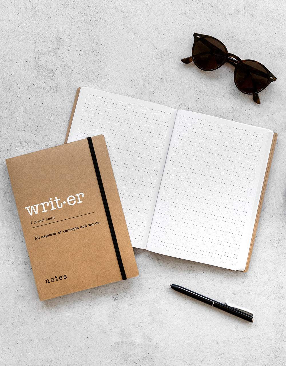 A5 Dotted Notebook Journal by Letts of London in Kraft - The Eco Writers Collection