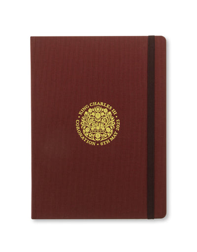 Letts of London Commemorative Coronation Plain Notebook Burgundy