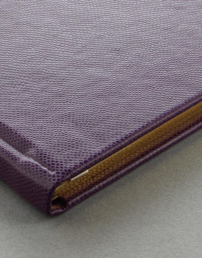 Legacy Quarto Landscape Plain Guest Book Purple Gold Edges#colour_purple
