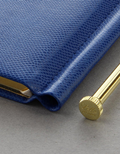Legacy Slim Pocket Plain Notebook Blue with Pen#colour_blue