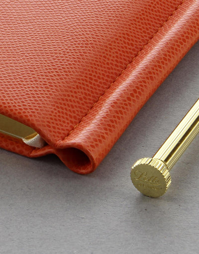 Legacy Slim Pocket Ruled Notebook Orange with Pen#colour_orange