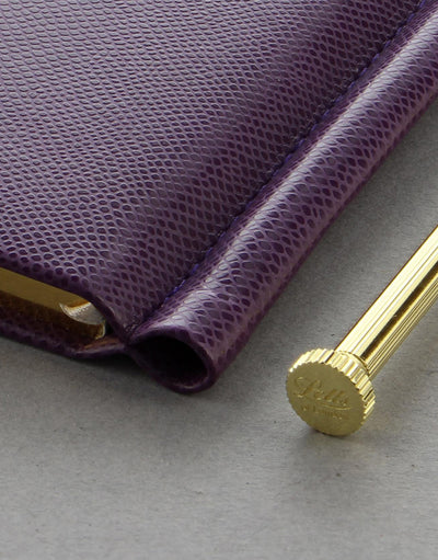 Legacy Slim Pocket Plain Notebook Purple with Pen#colour_purple