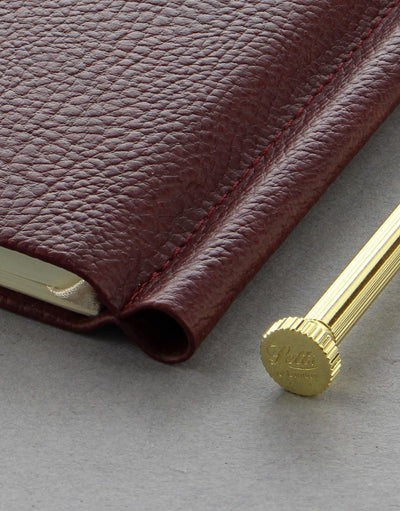 Origins Slim Pocket Address Book Chocolate Brown with Pen#colour_chocolate