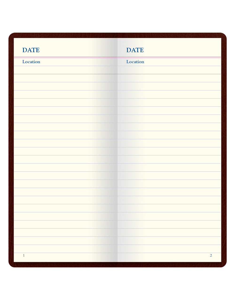 Origins Slim Pocket Travel Journal Chocolate Brown Date Location#colour_chocolate