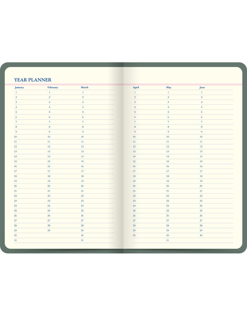 Icon Book Perpetual Diary Green Year Planner#colour_green