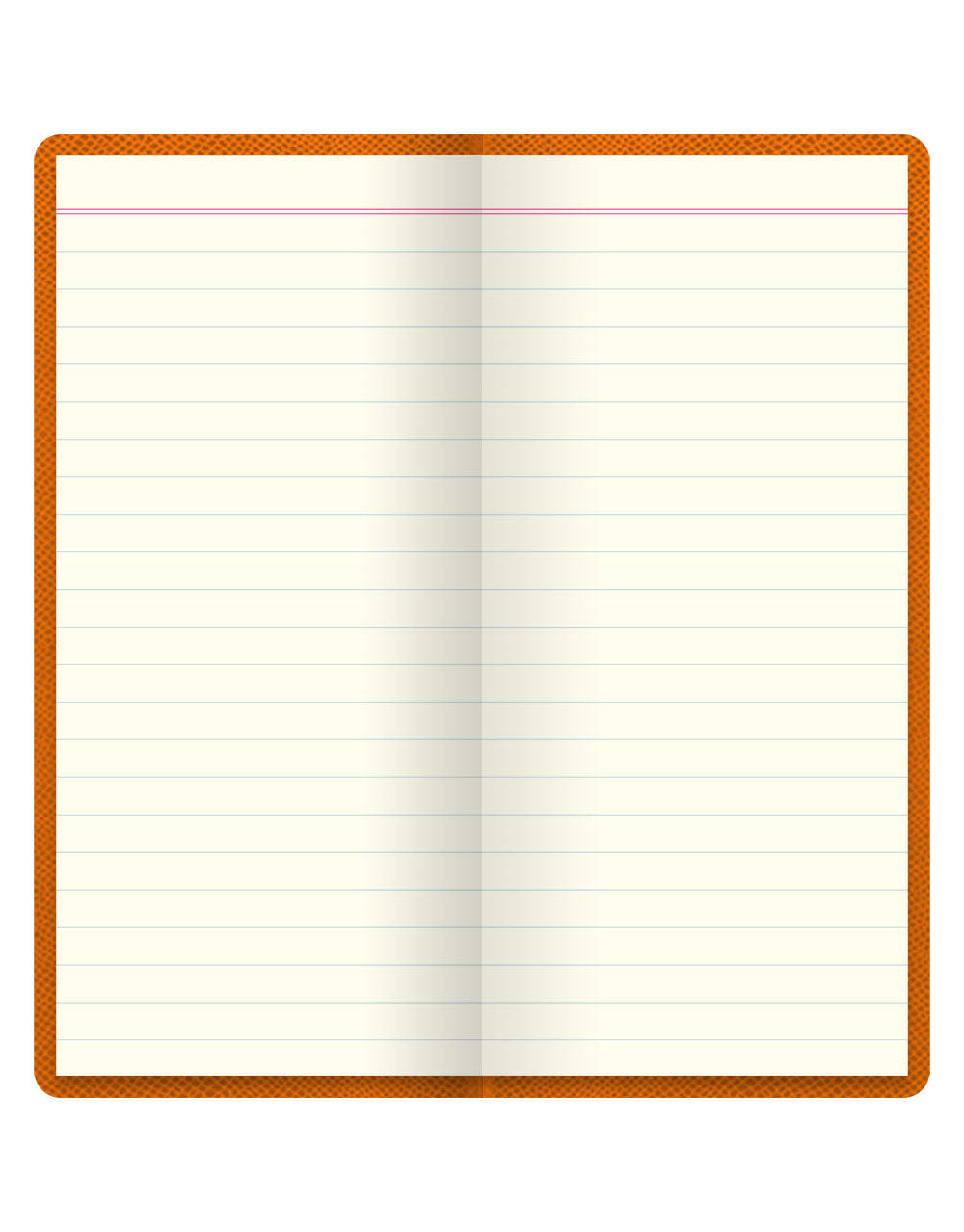Legacy Slim Pocket Ruled Notebook Orange - Inside#colour_orange